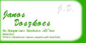 janos doszkocs business card